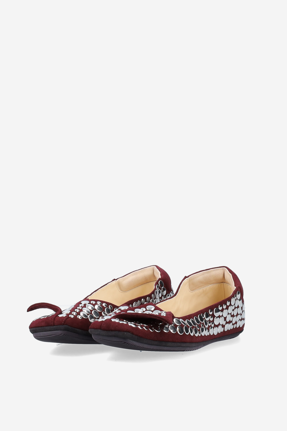 Cake studded suede ballerinas