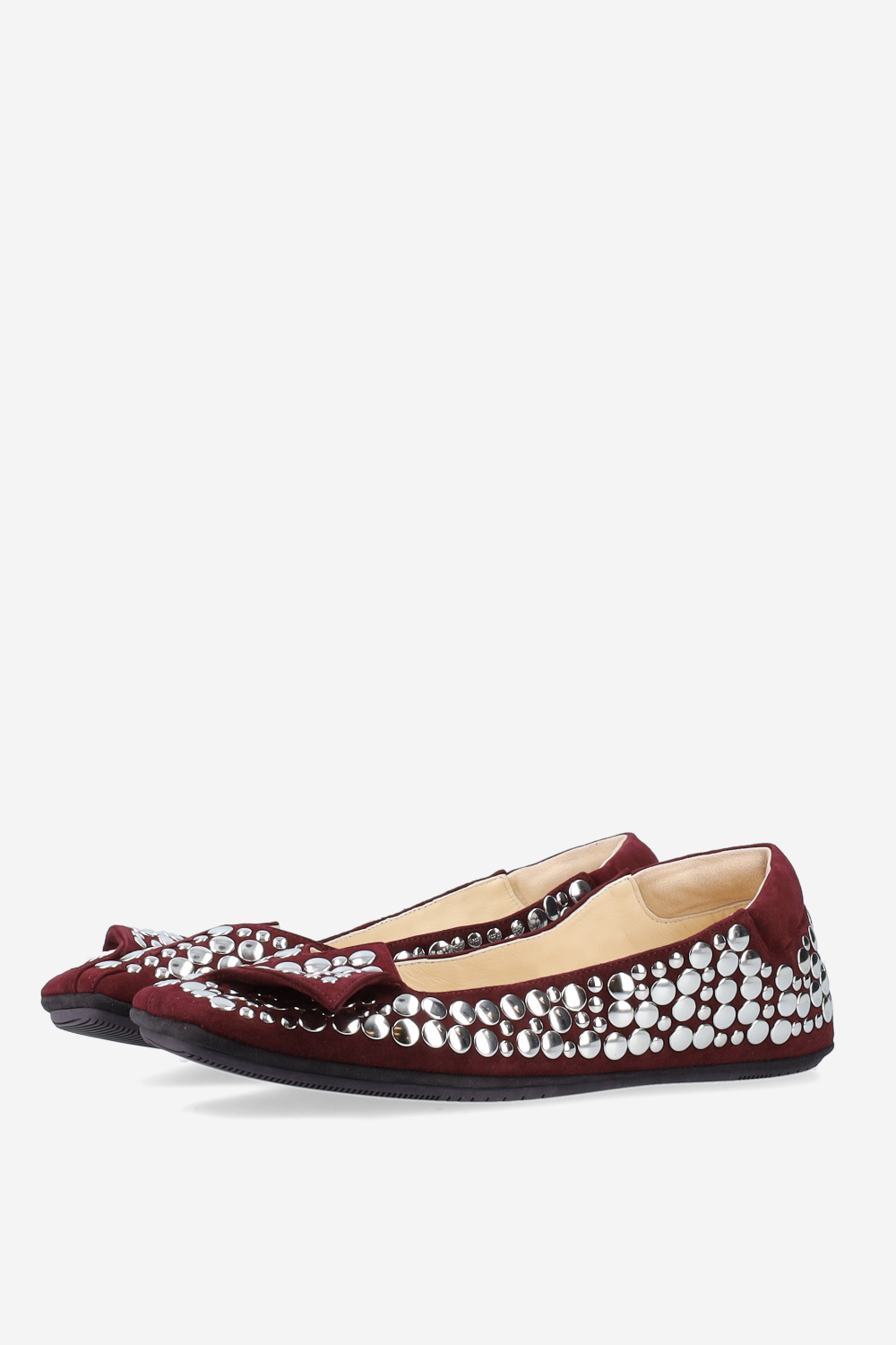 Cake studded suede ballerinas