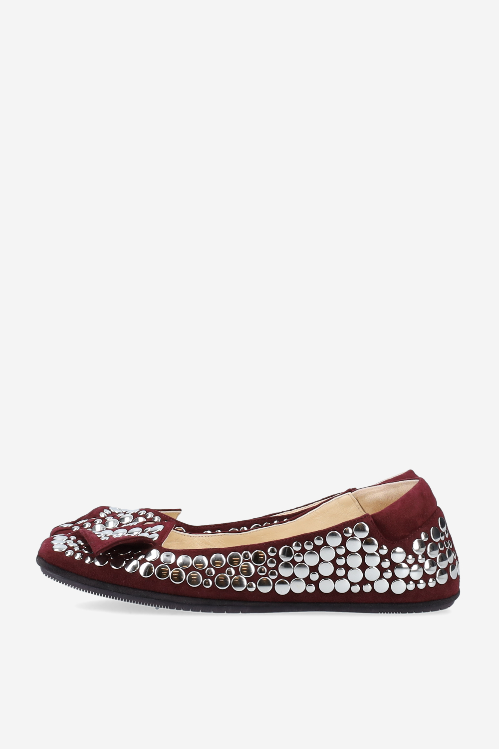 Cake studded suede ballerinas
