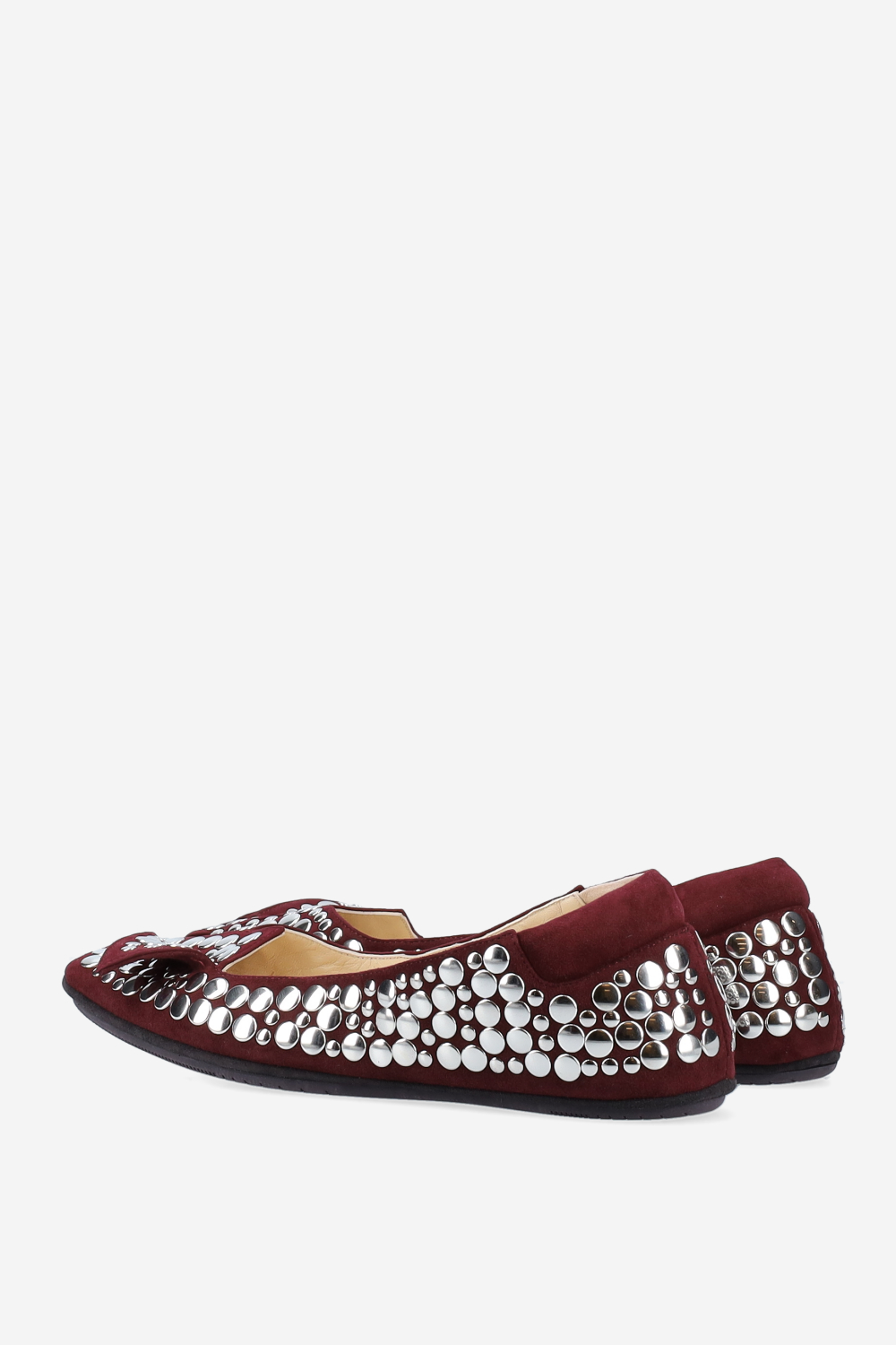 Cake studded suede ballerinas