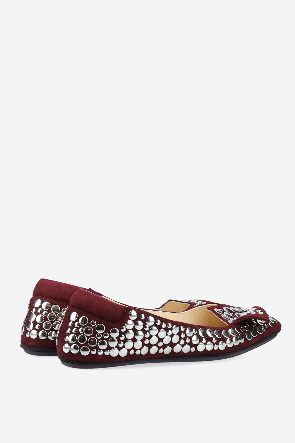 Cake studded suede ballerinas