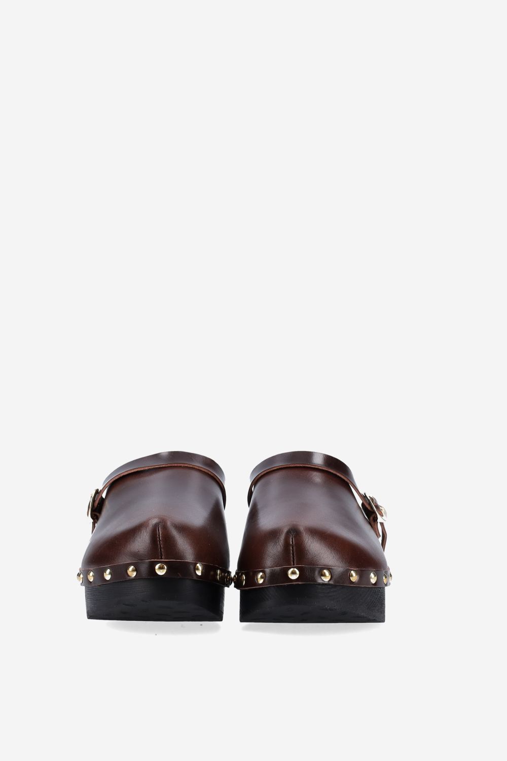 Classic closed leather platform clogs