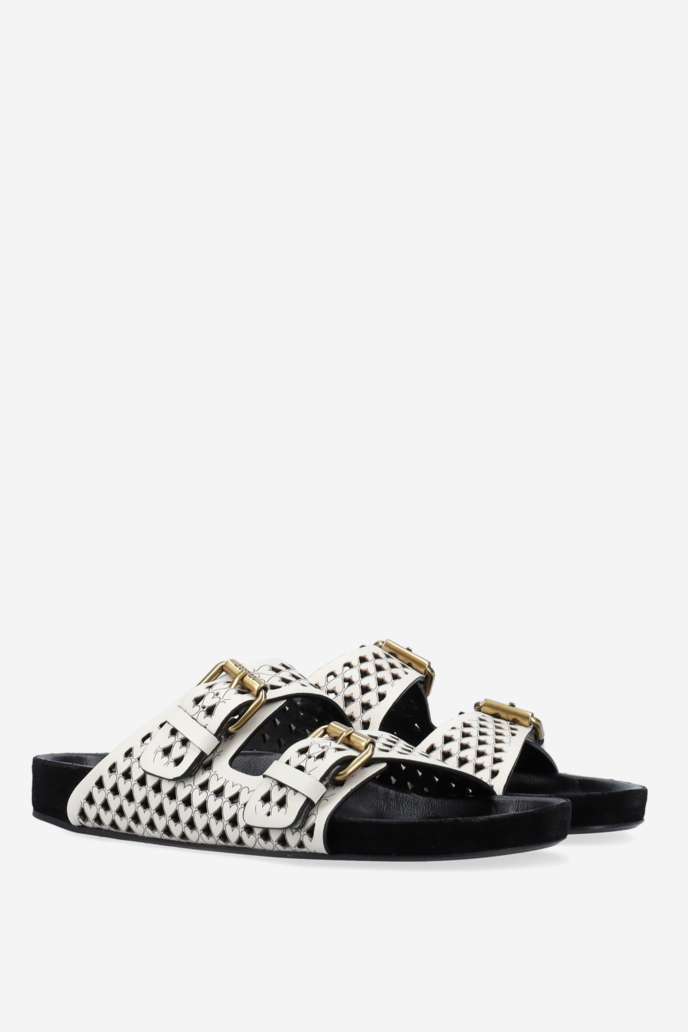 Lennyo openwork leather sandals