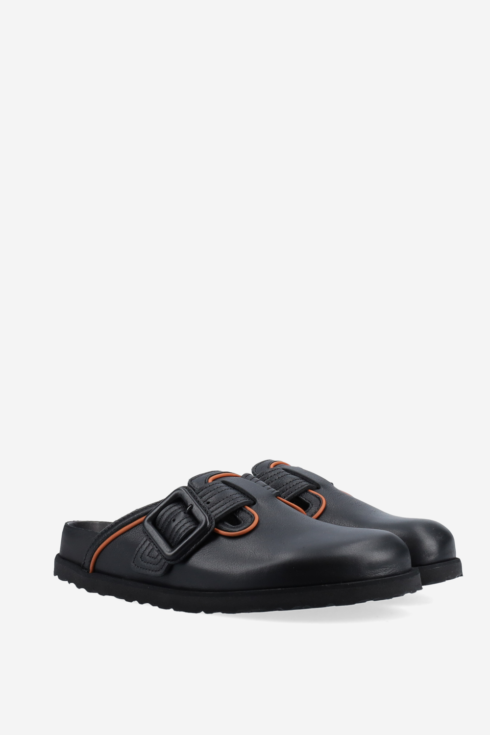 Bosten buckle leather mules