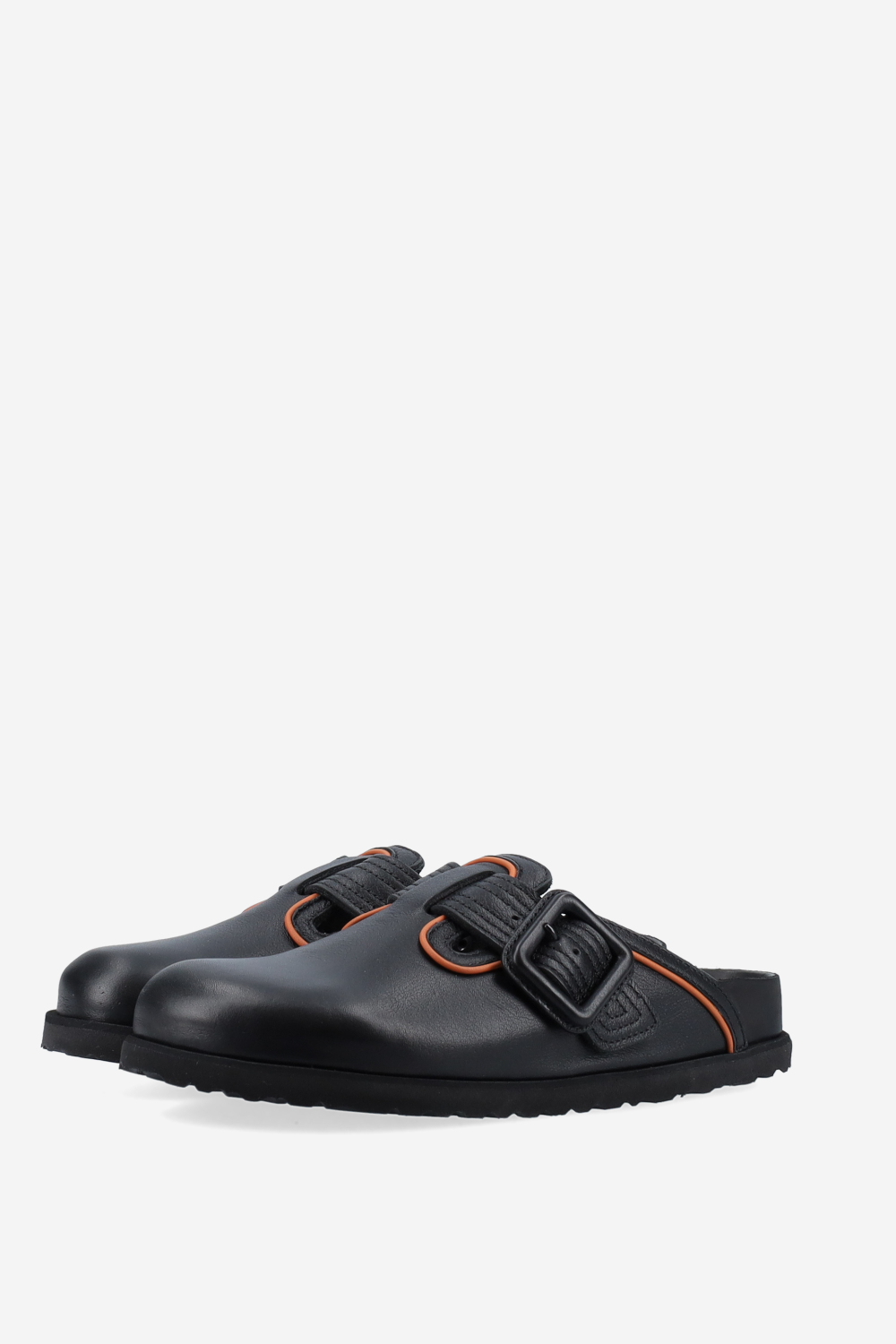 Bosten buckle leather mules