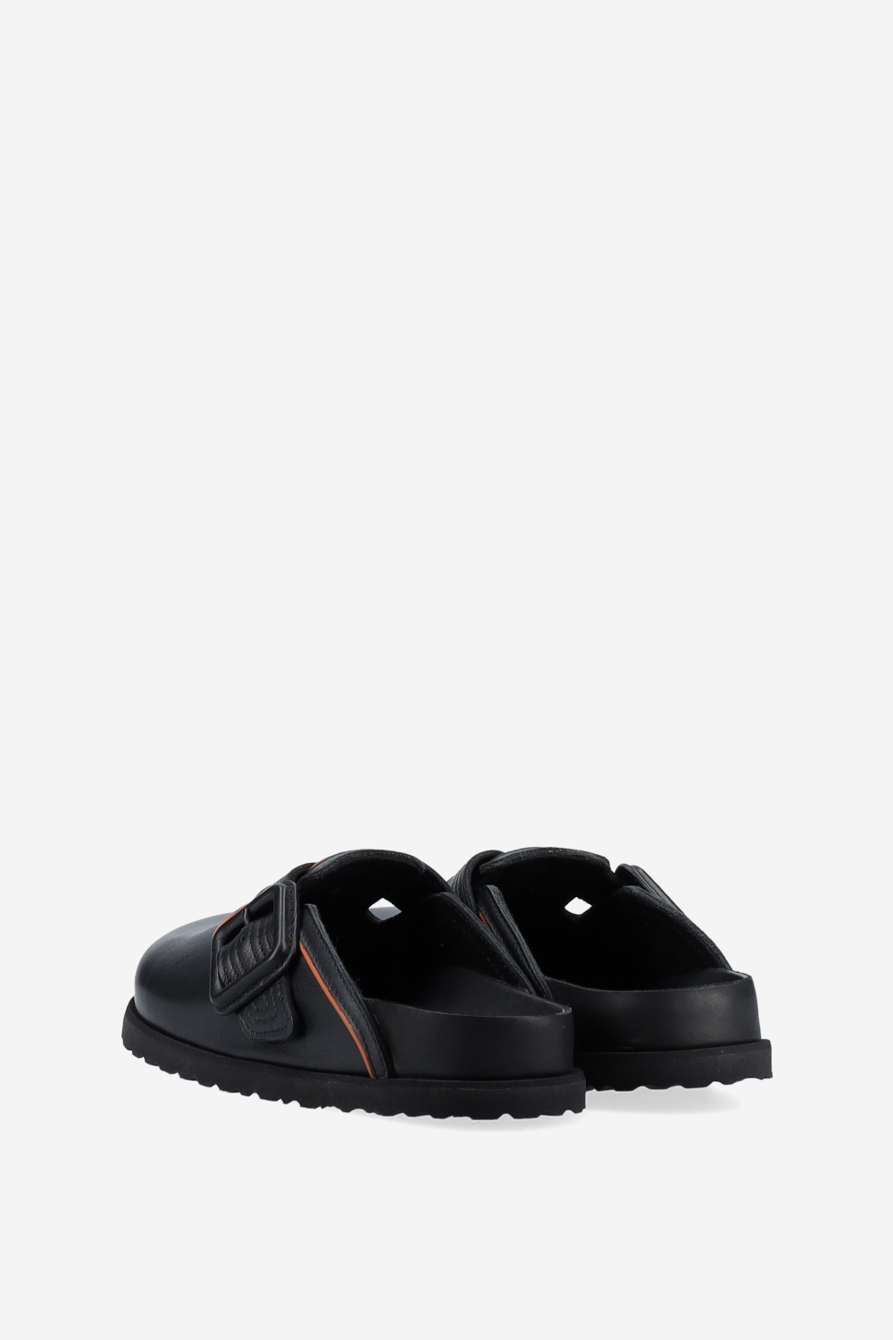 Bosten buckle leather mules