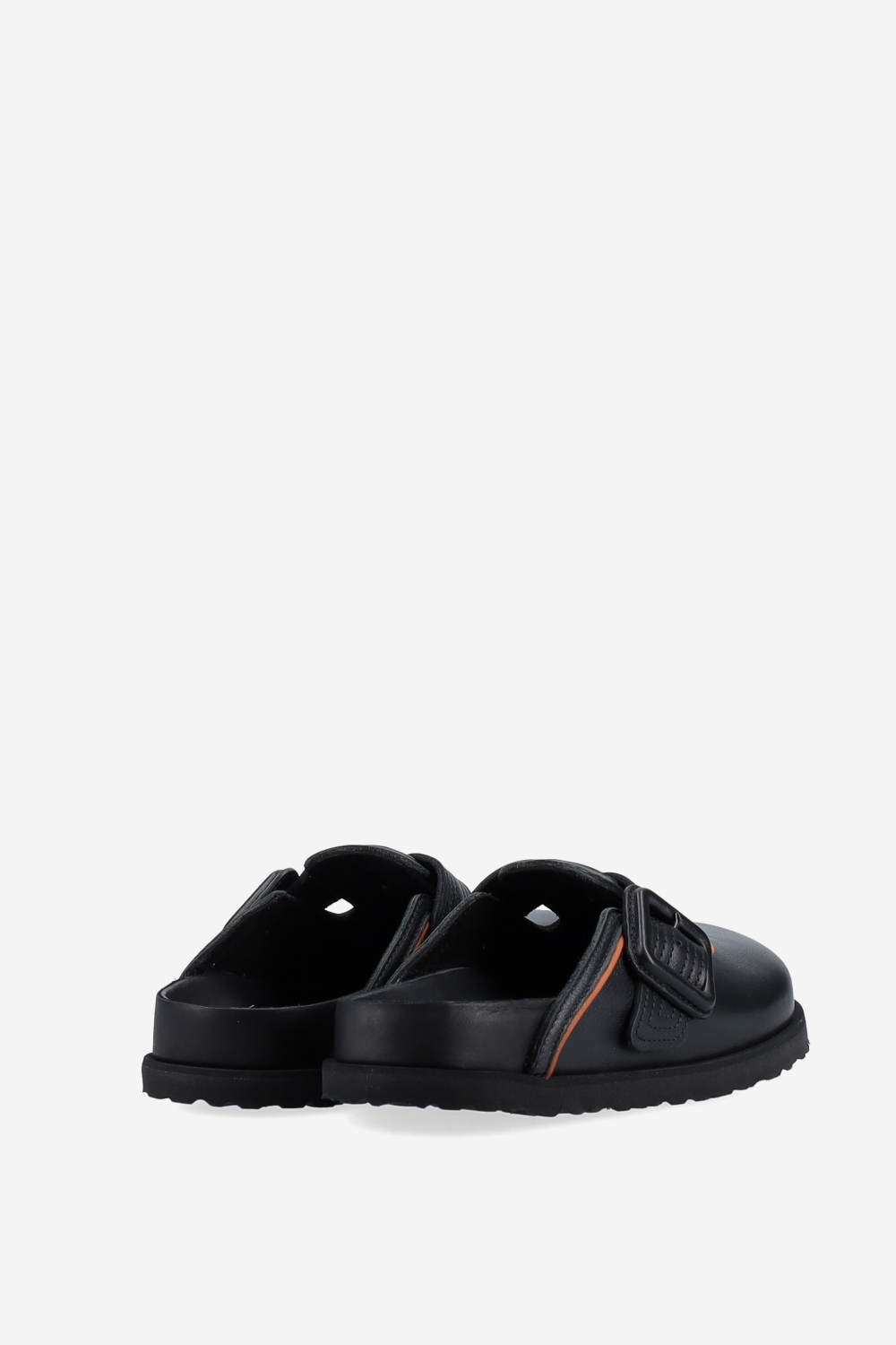 Bosten buckle leather mules