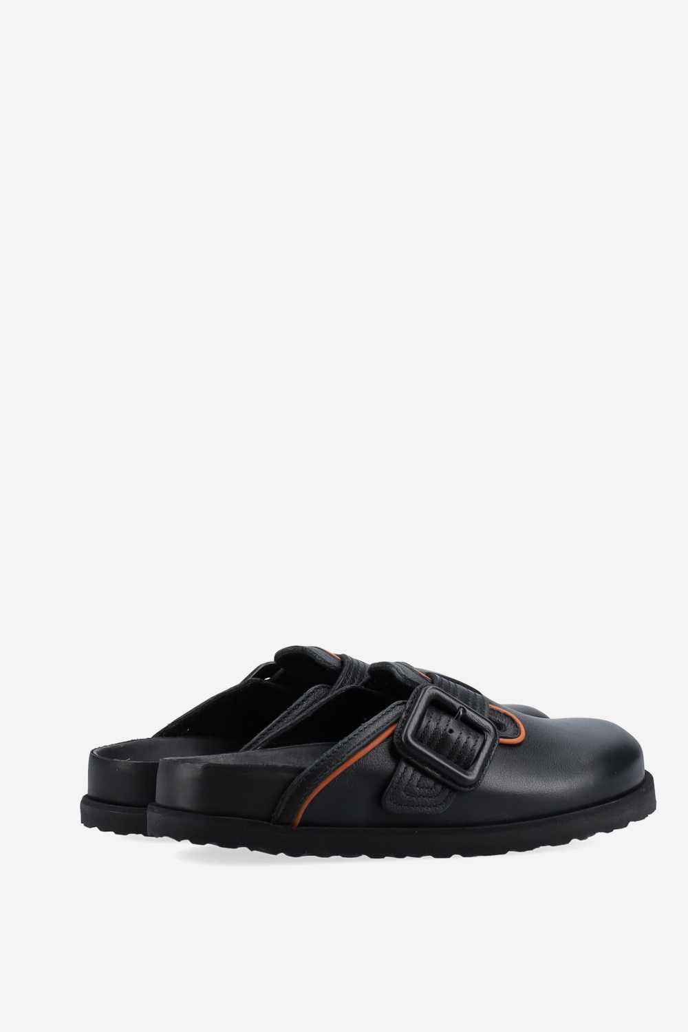 Bosten buckle leather mules