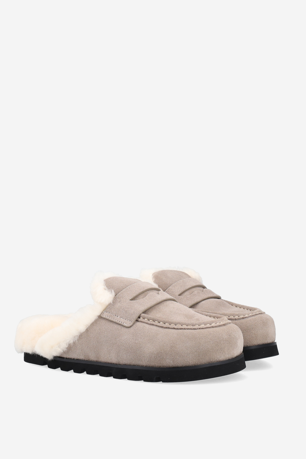 Corded suede mules
