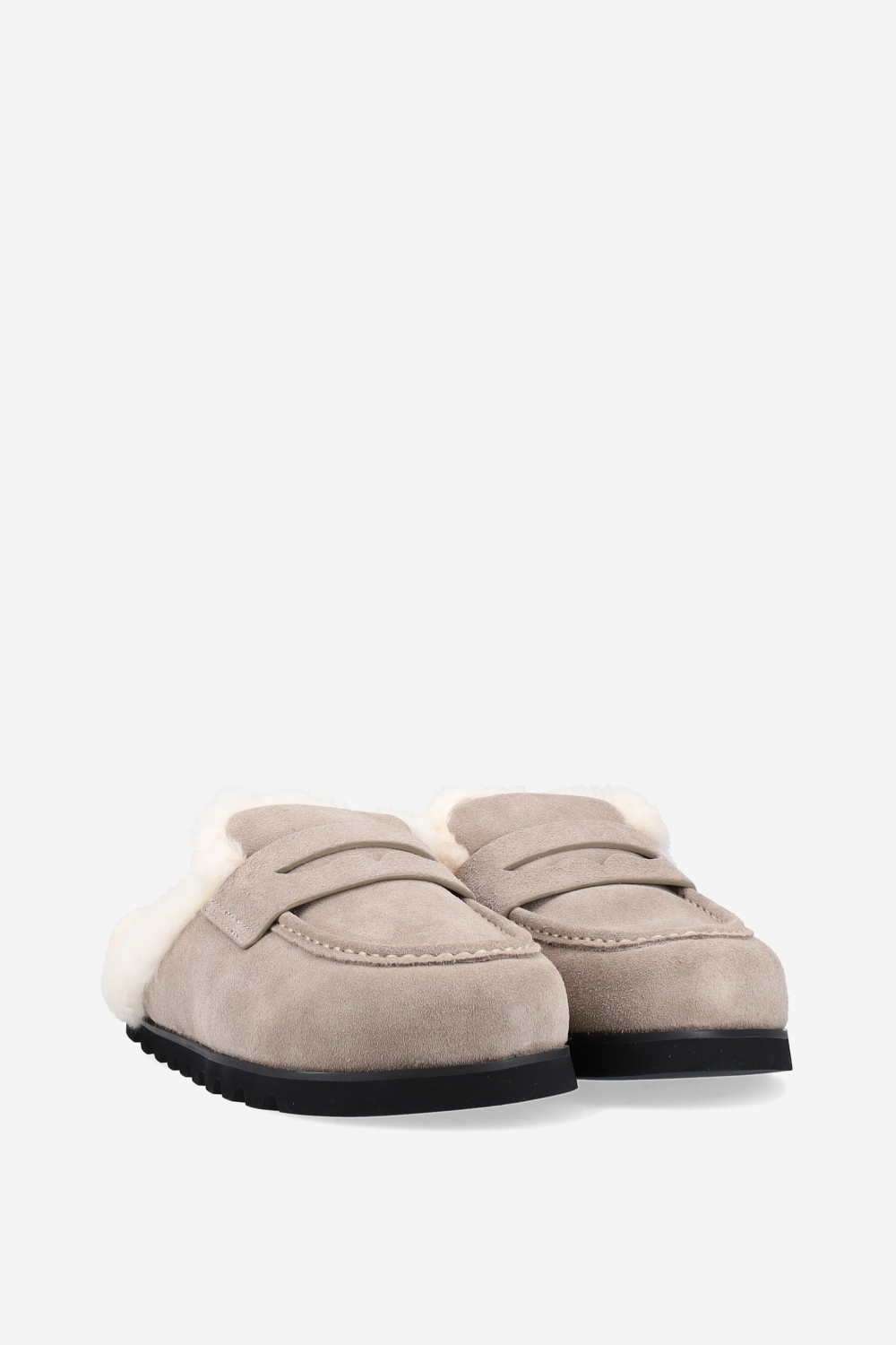 Corded suede mules