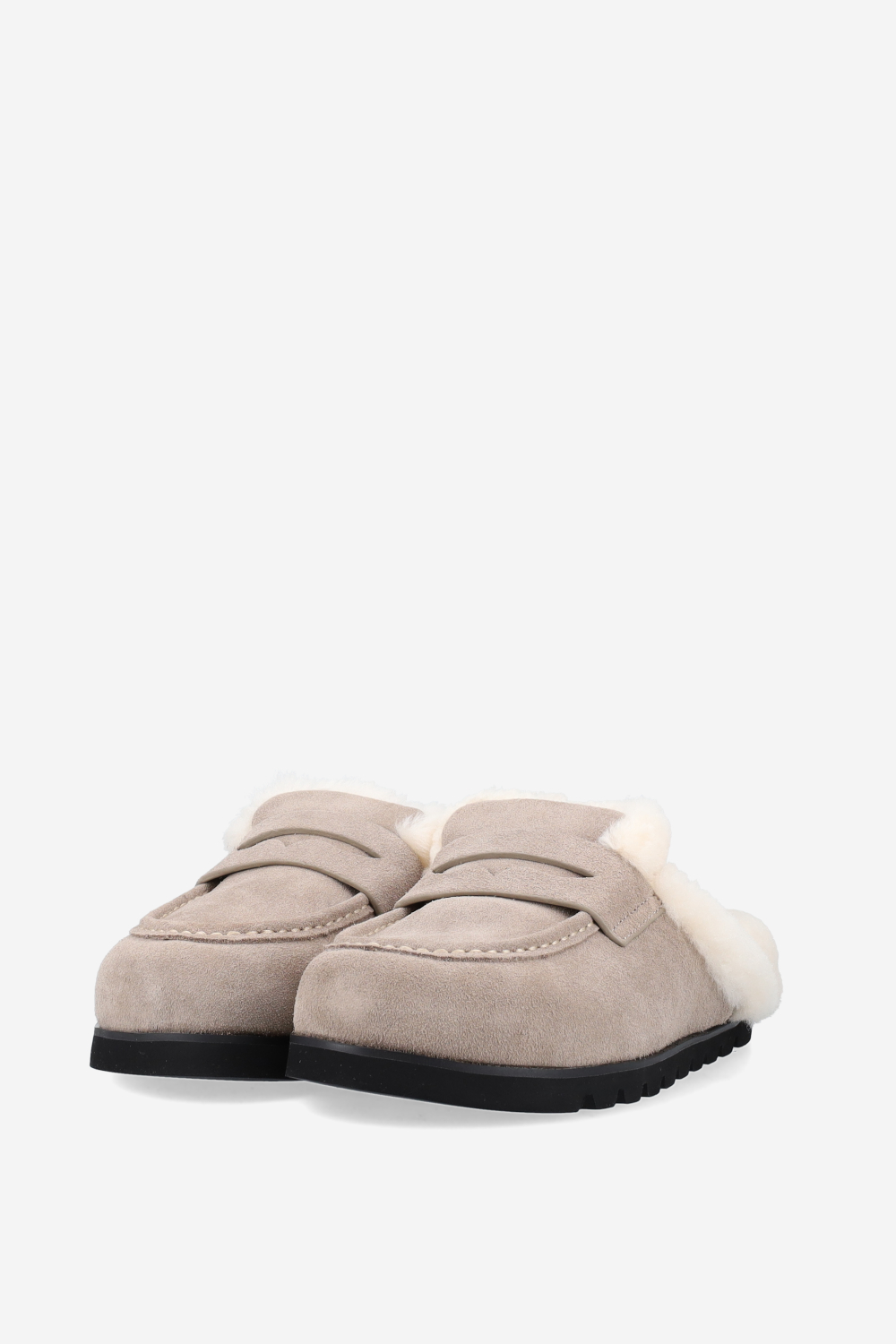Corded suede mules