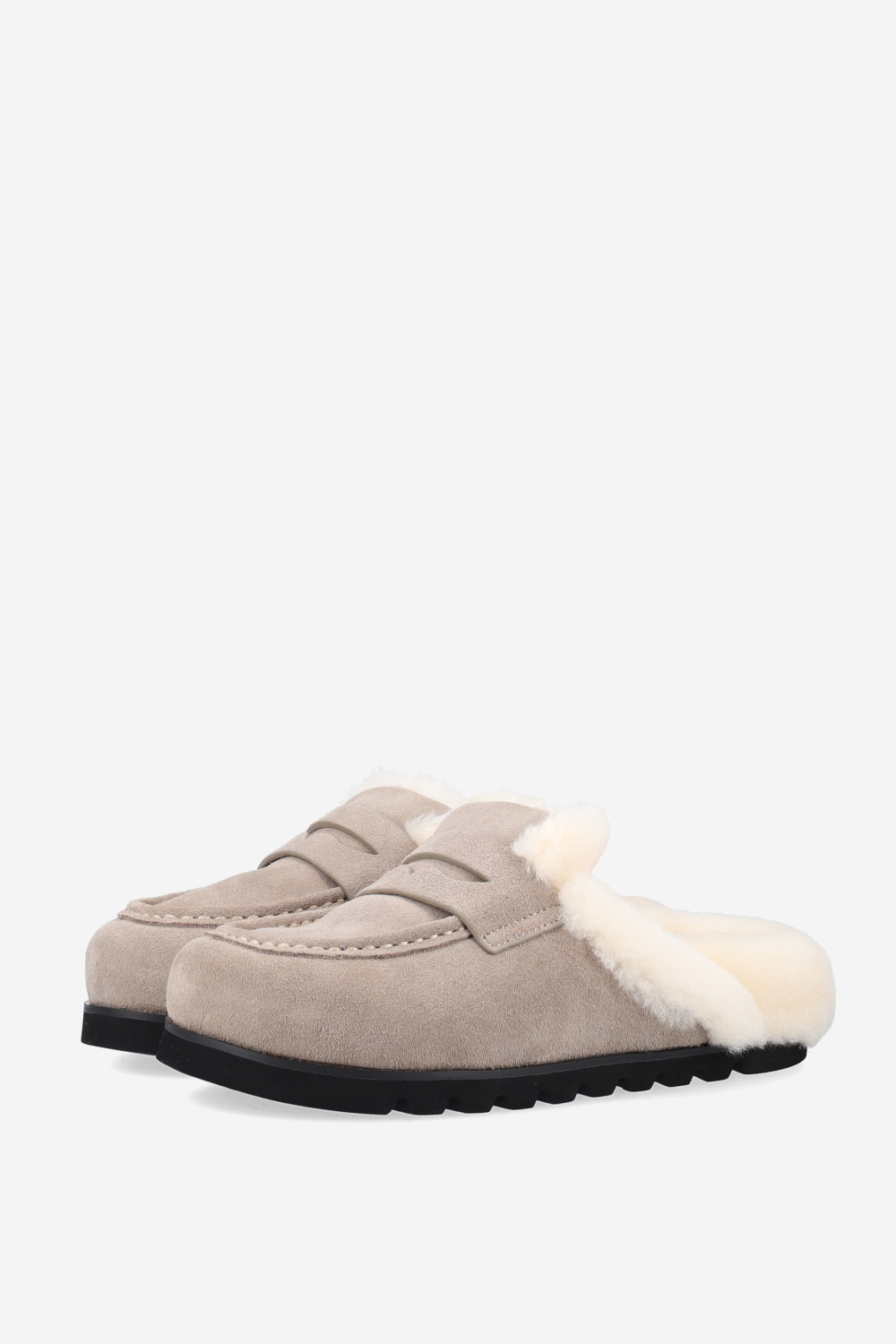 Corded suede mules