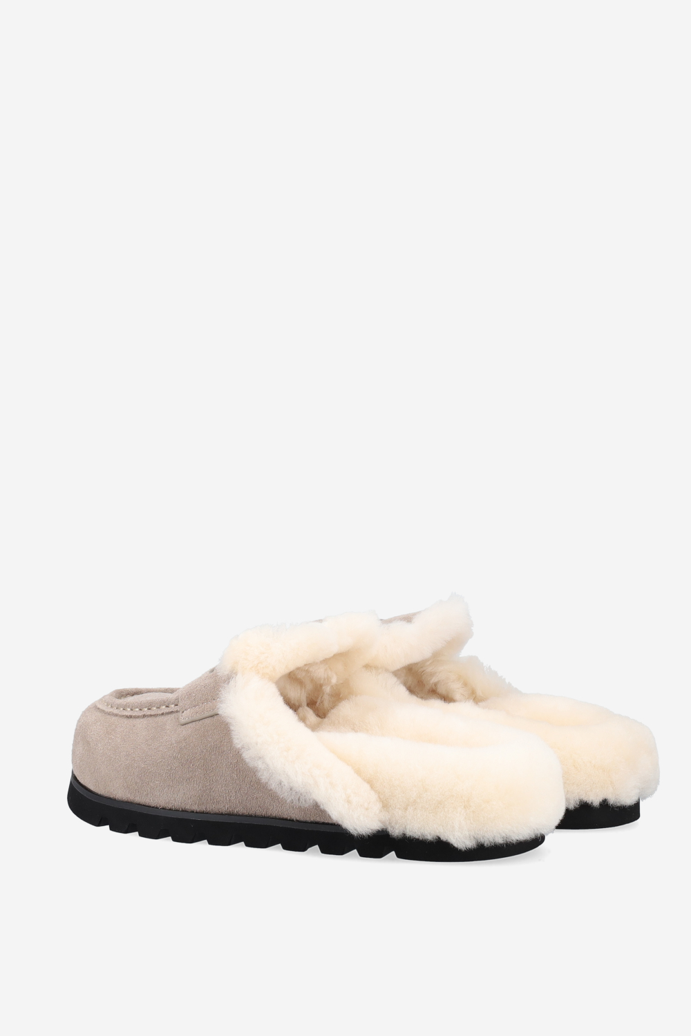 Corded suede mules