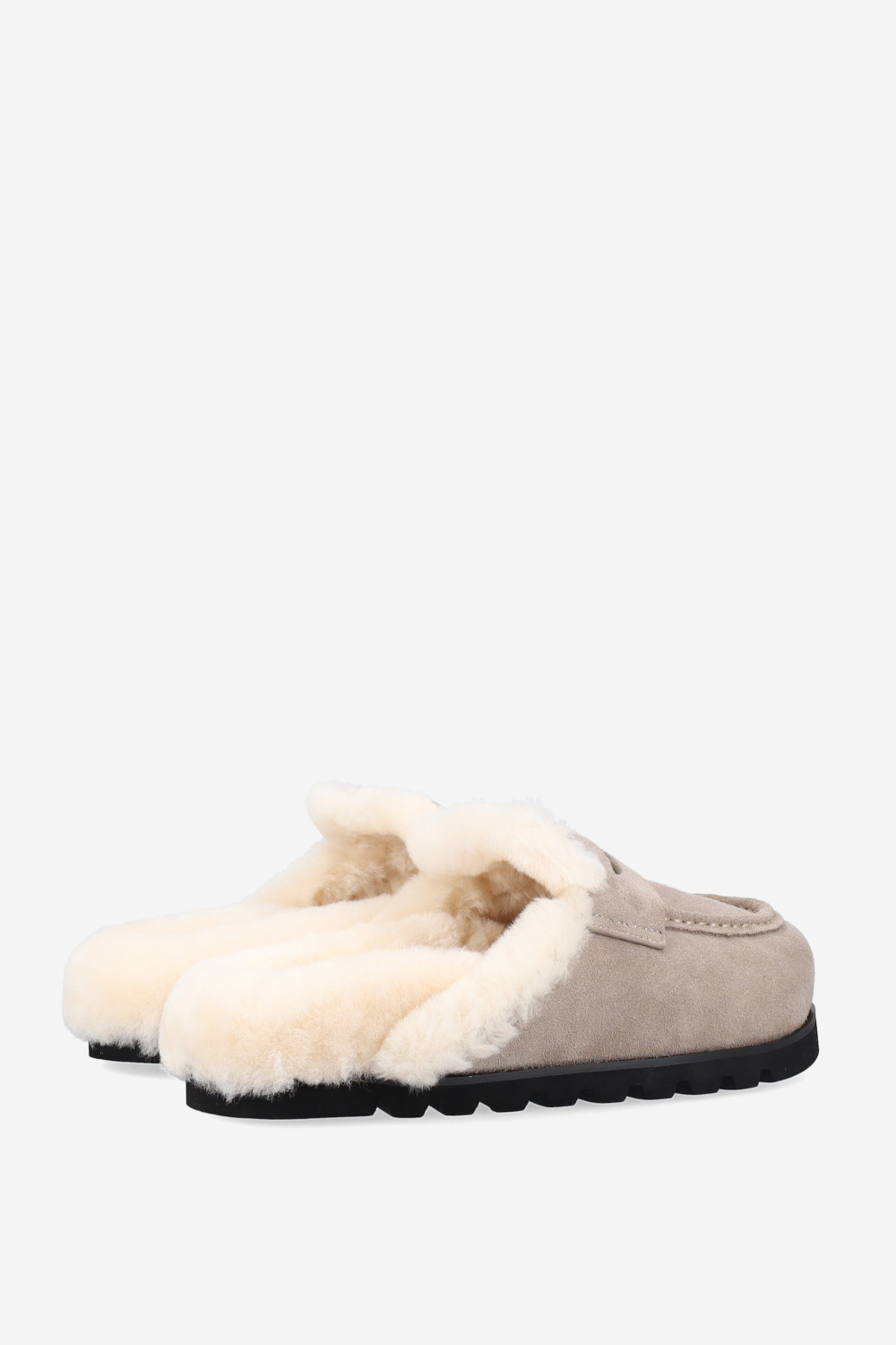 Corded suede mules