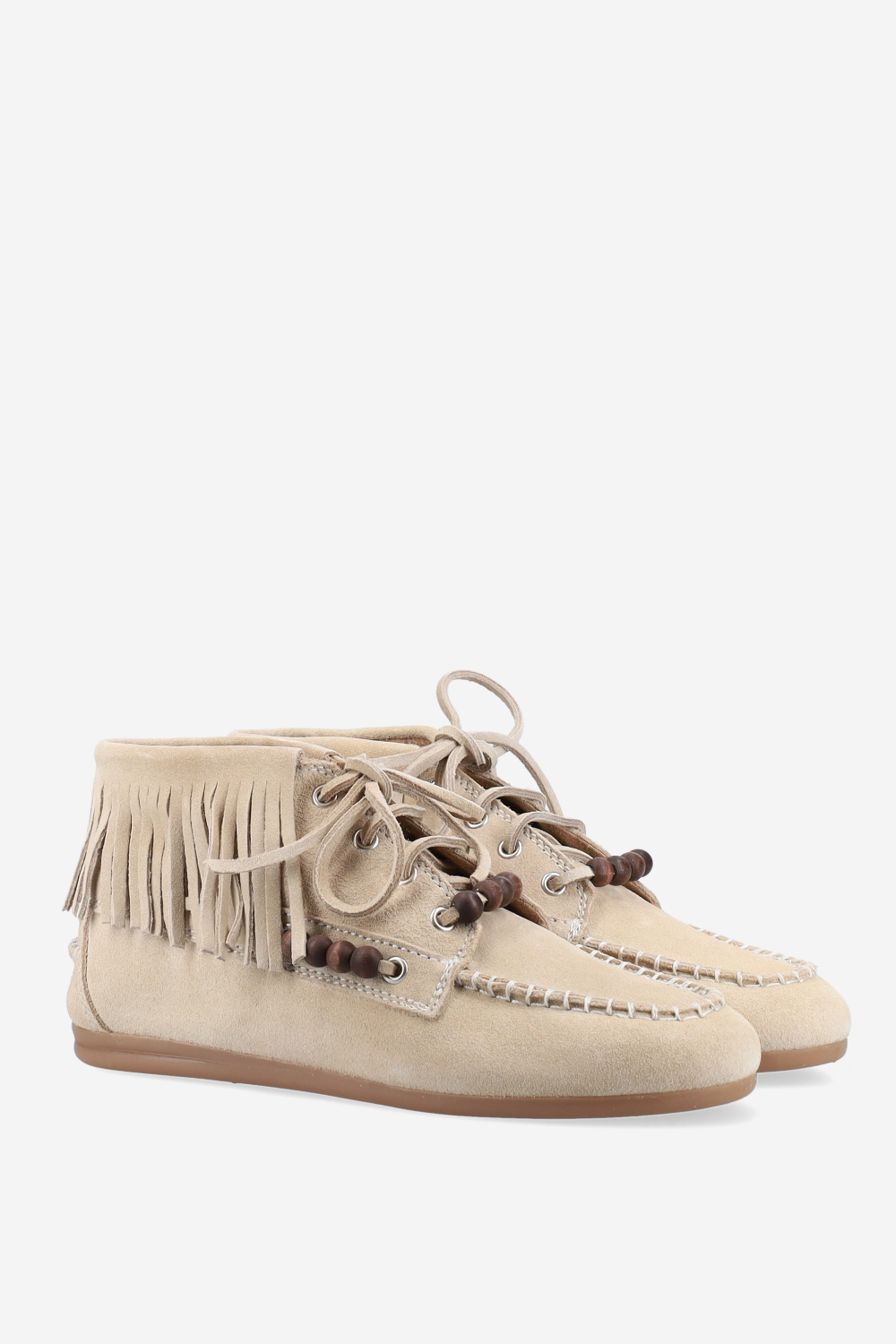 Native beads suede high loafers