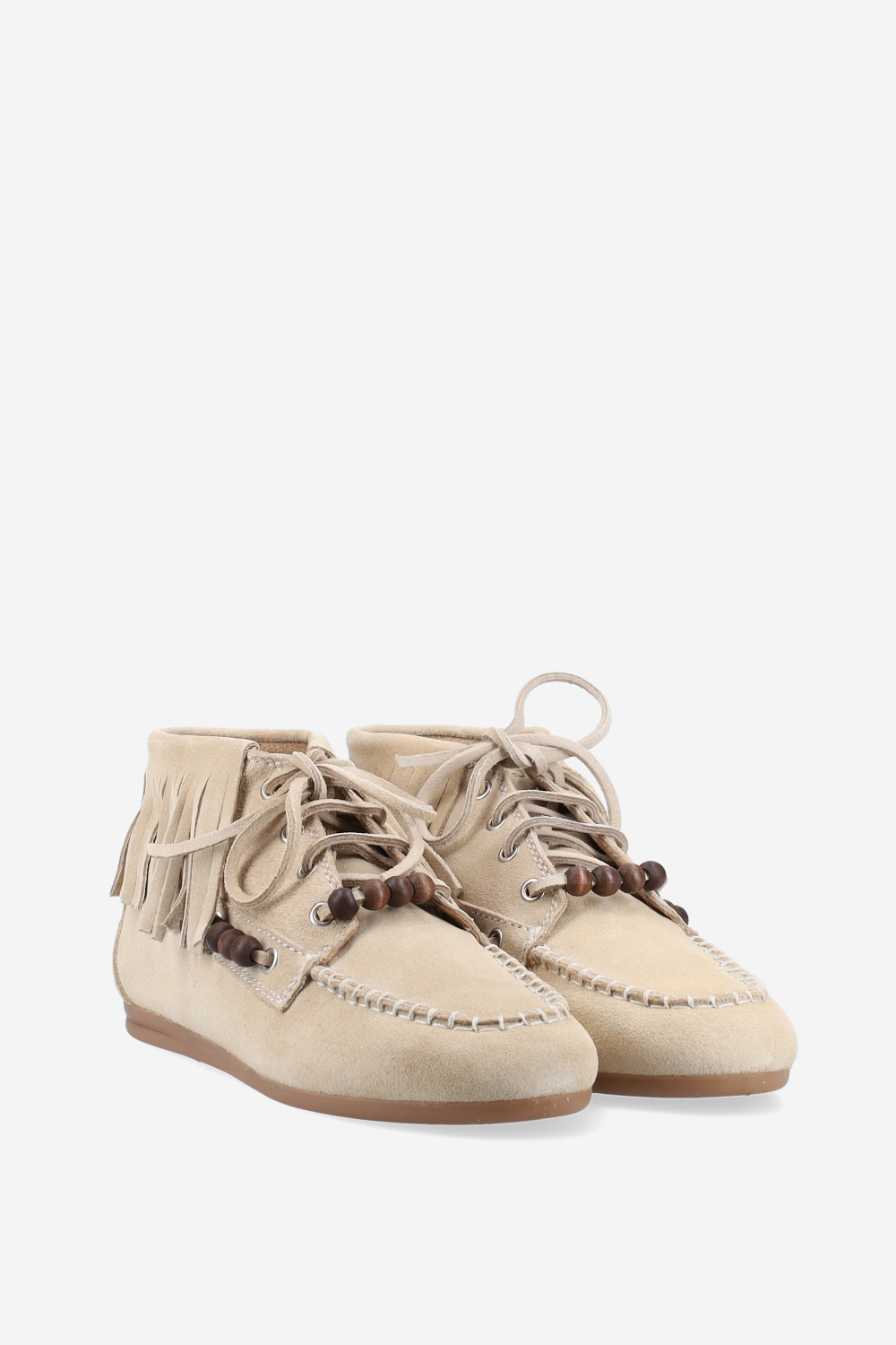 Native beads suede high loafers