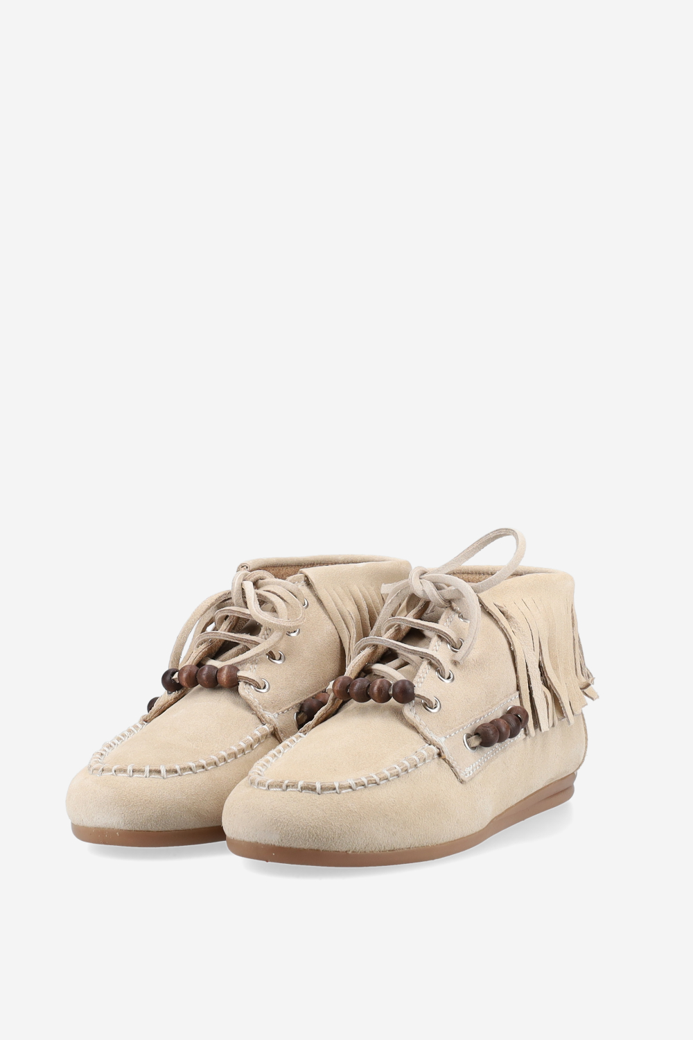 Native beads suede high loafers