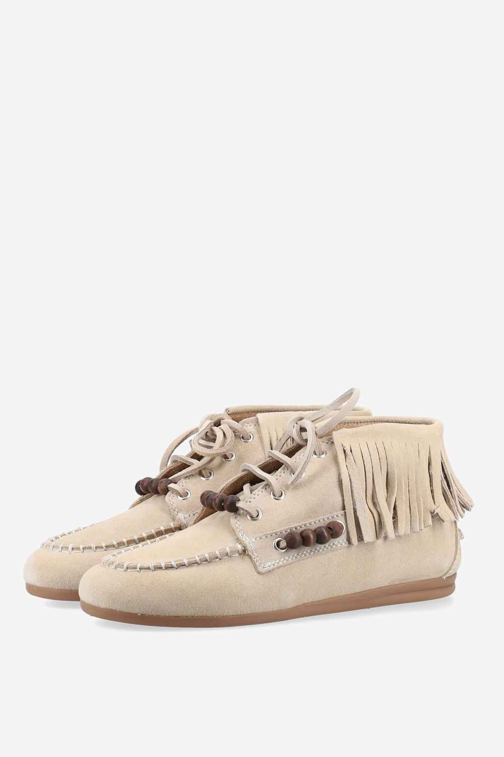 Native beads suede high loafers