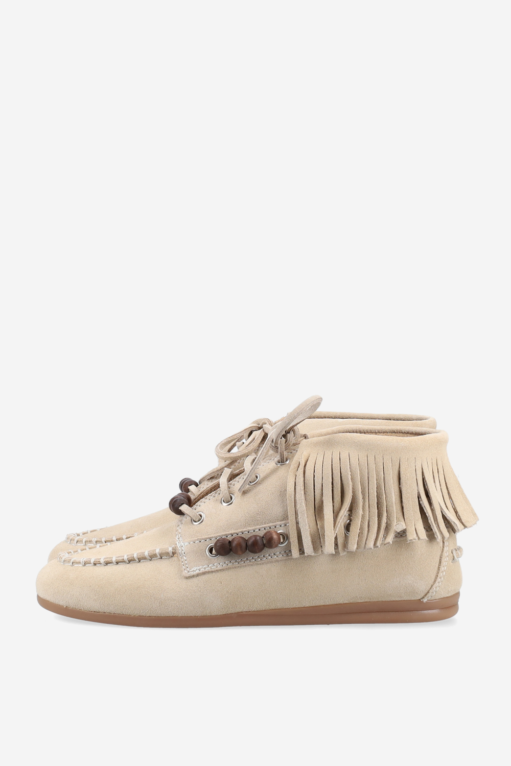 Native beads suede high loafers