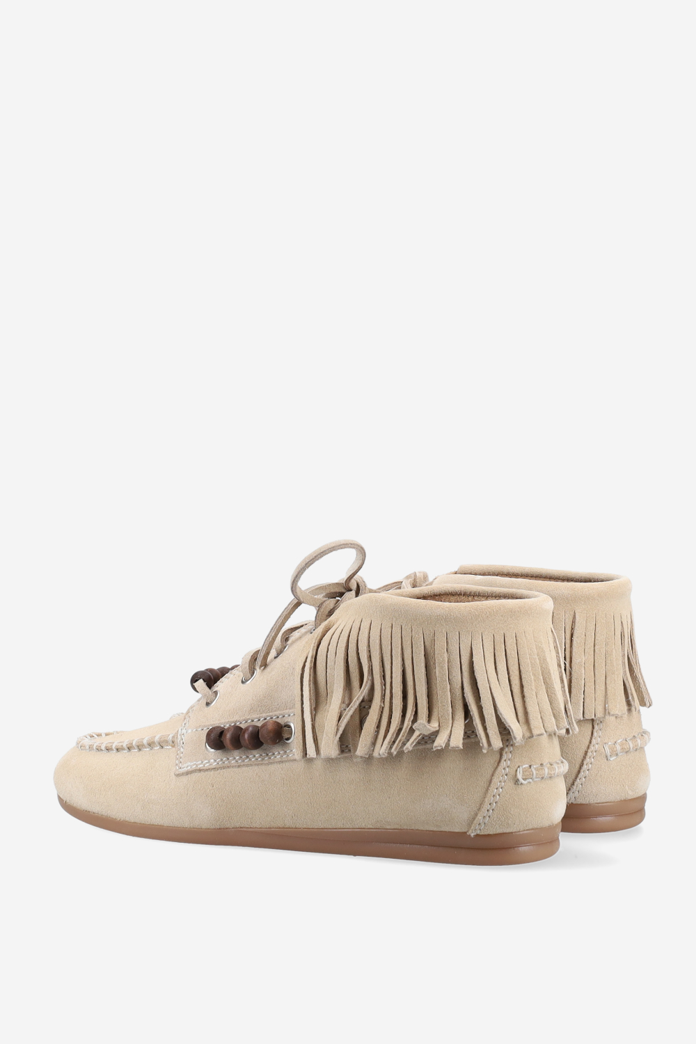 Native beads suede high loafers