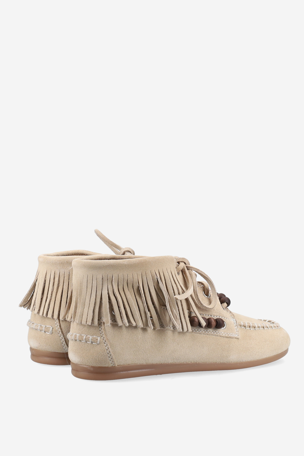 Native beads suede high loafers