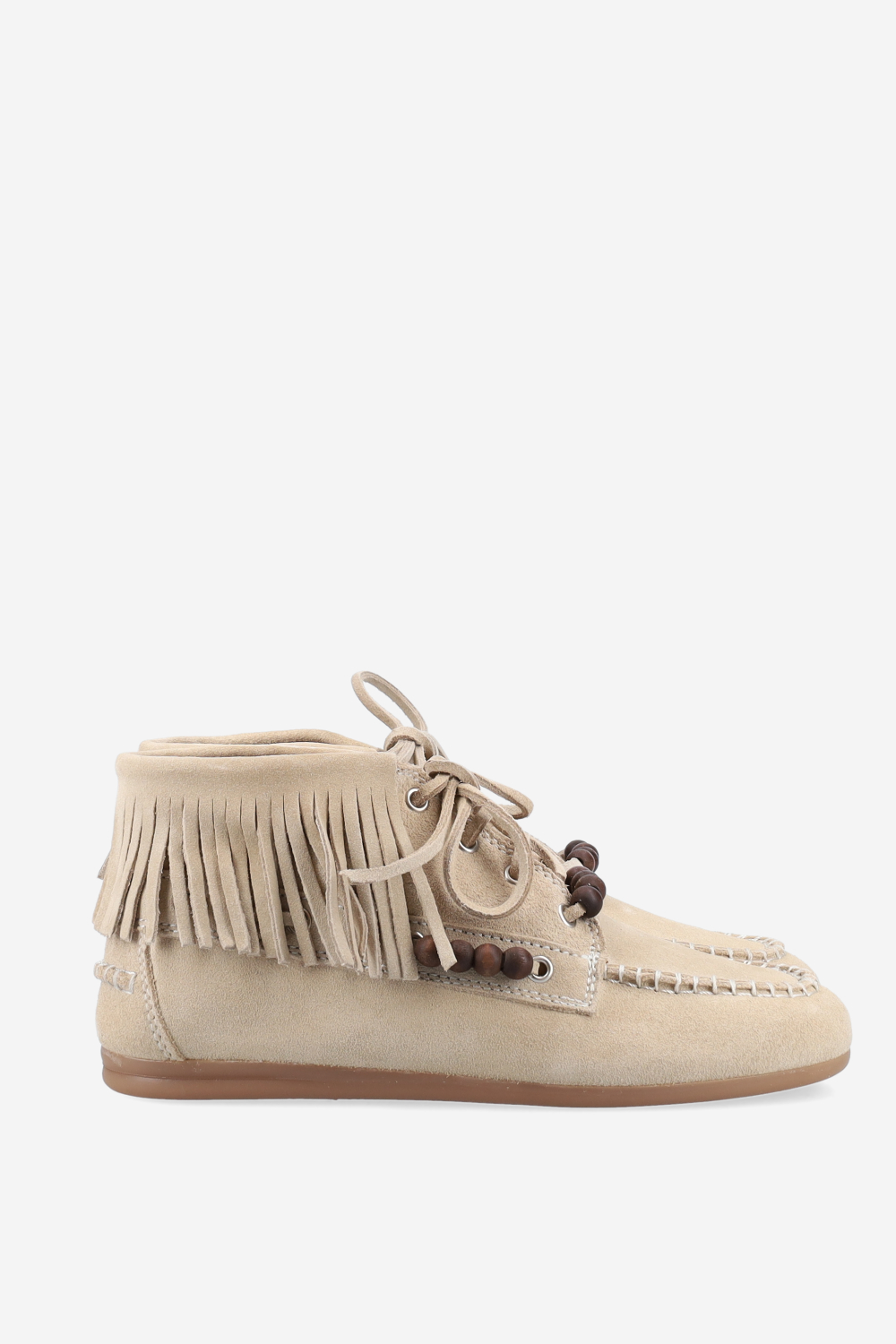 Native beads suede high loafers