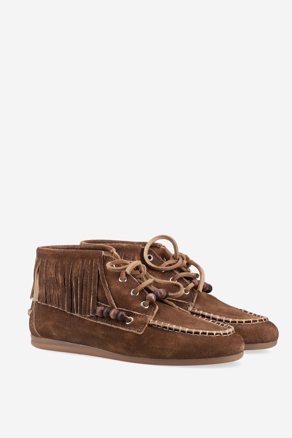 Native beads suede high loafers