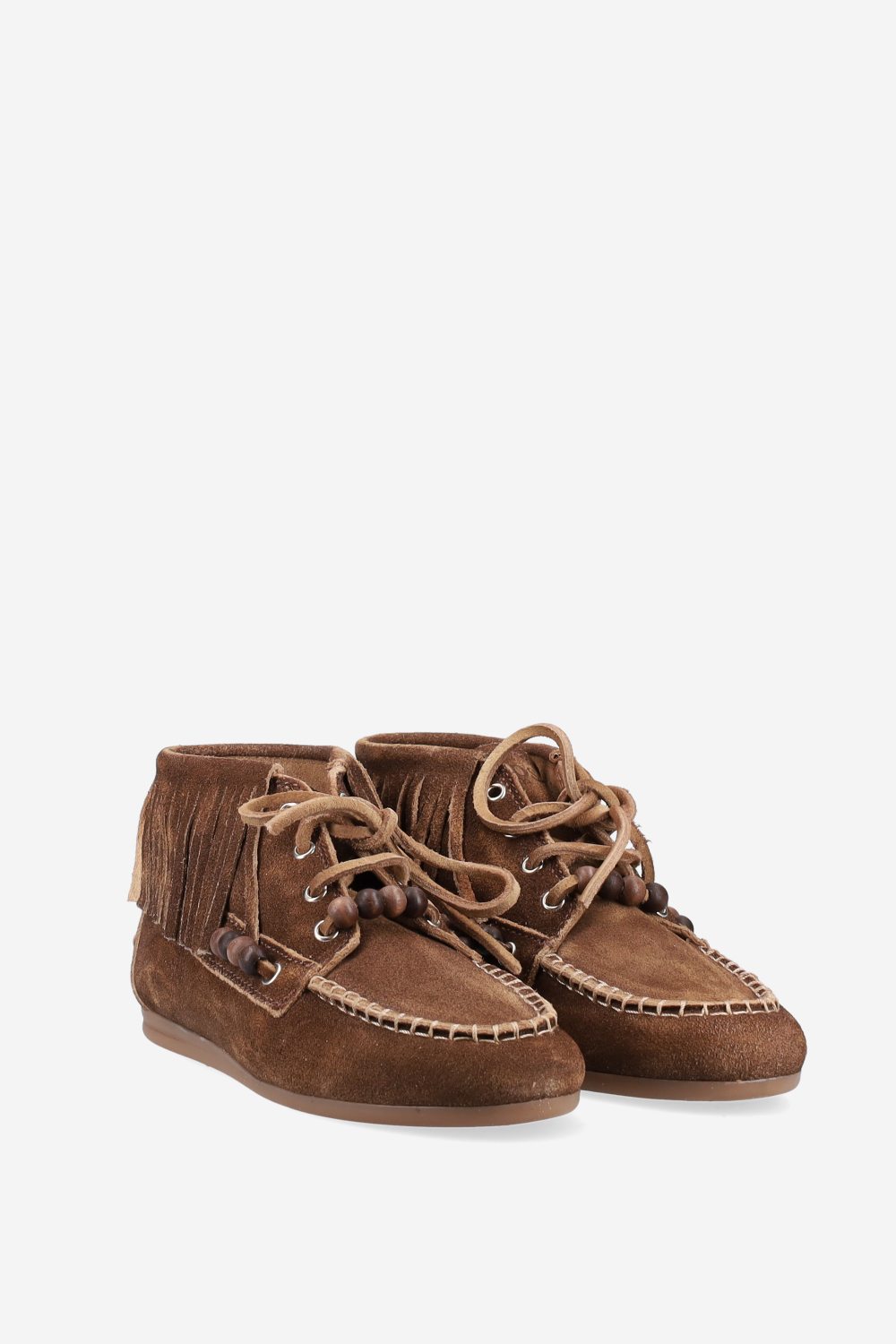 Native beads suede high loafers