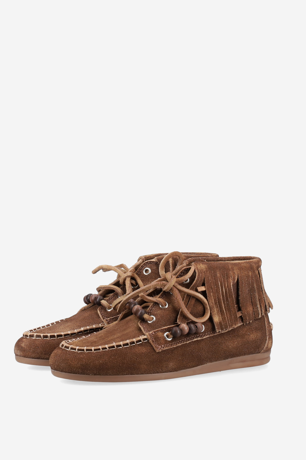 Native beads suede high loafers