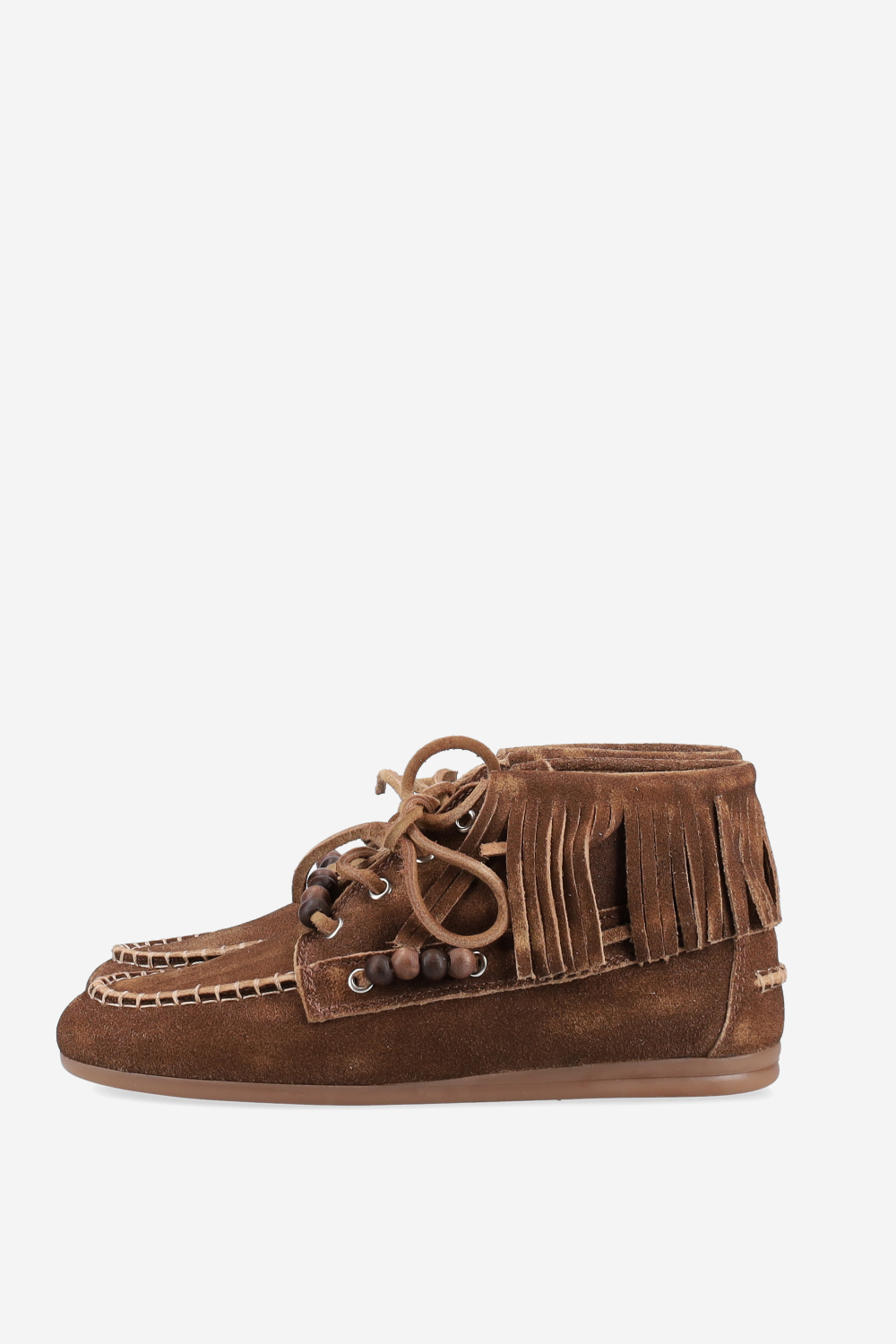 Native beads suede high loafers