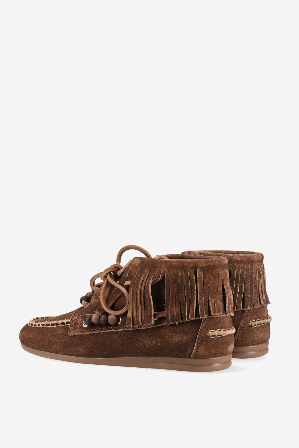 Native beads suede high loafers