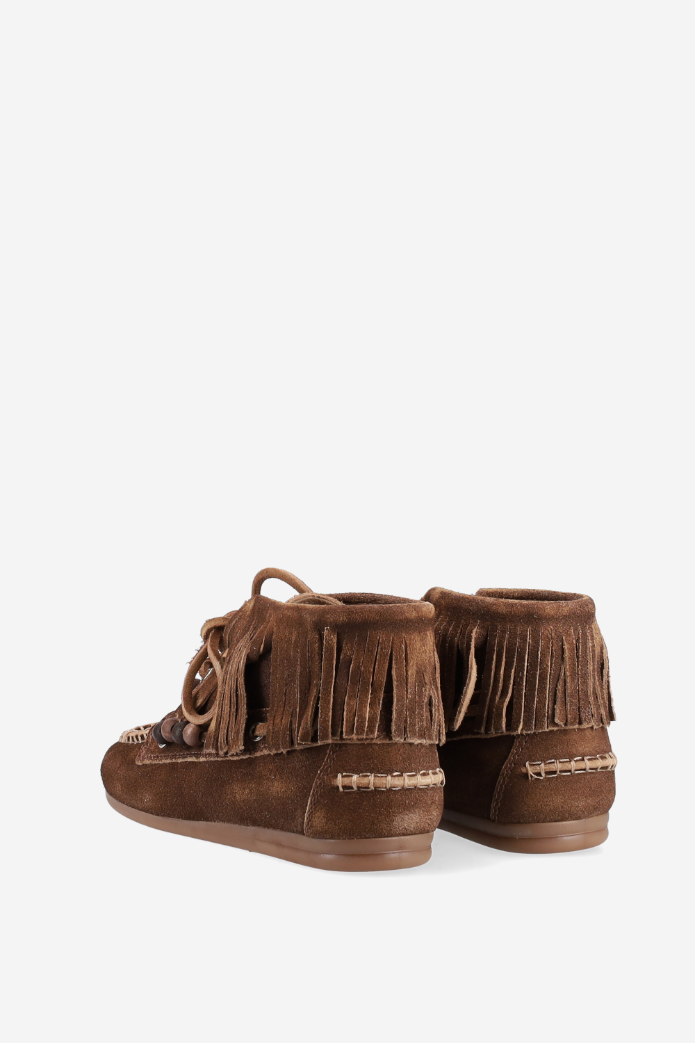 Native beads suede high loafers