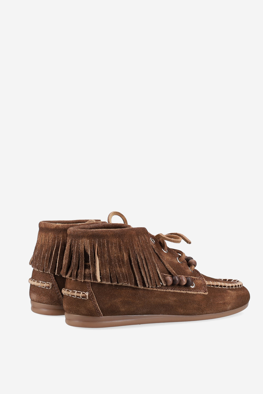Native beads suede high loafers