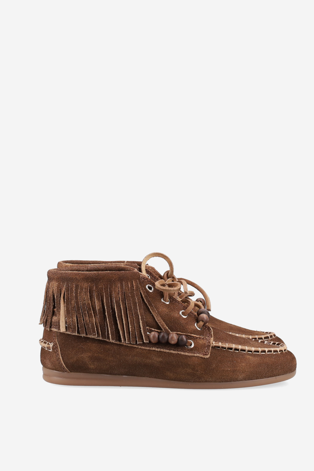 Native beads suede high loafers