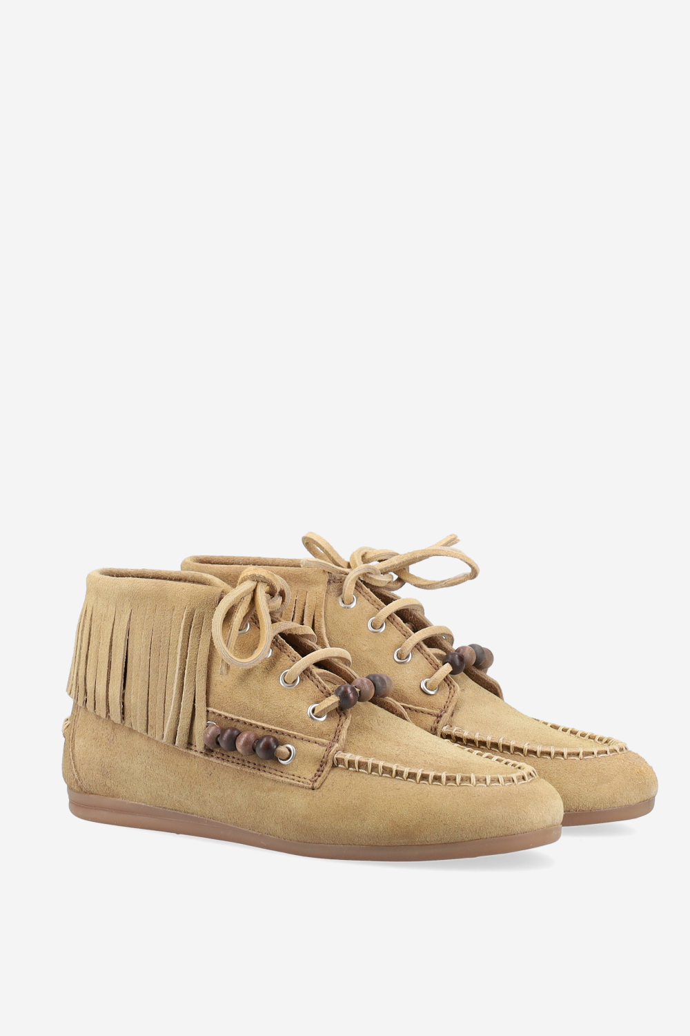 Native beads suede high loafers