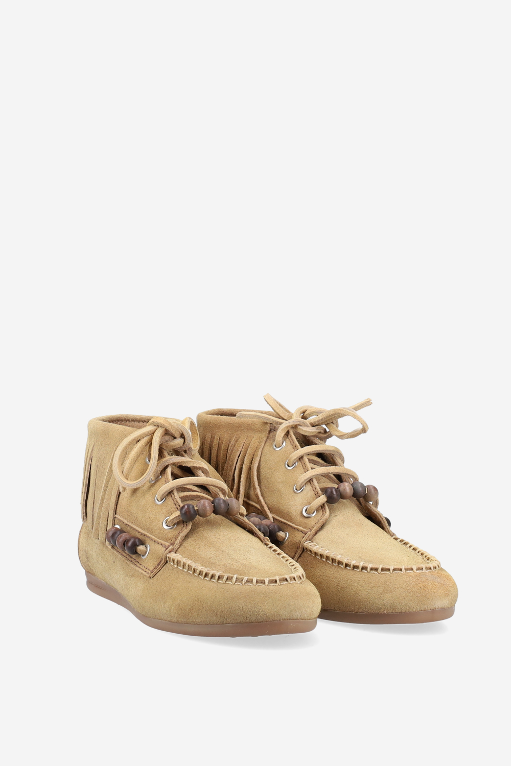 Native beads suede high loafers