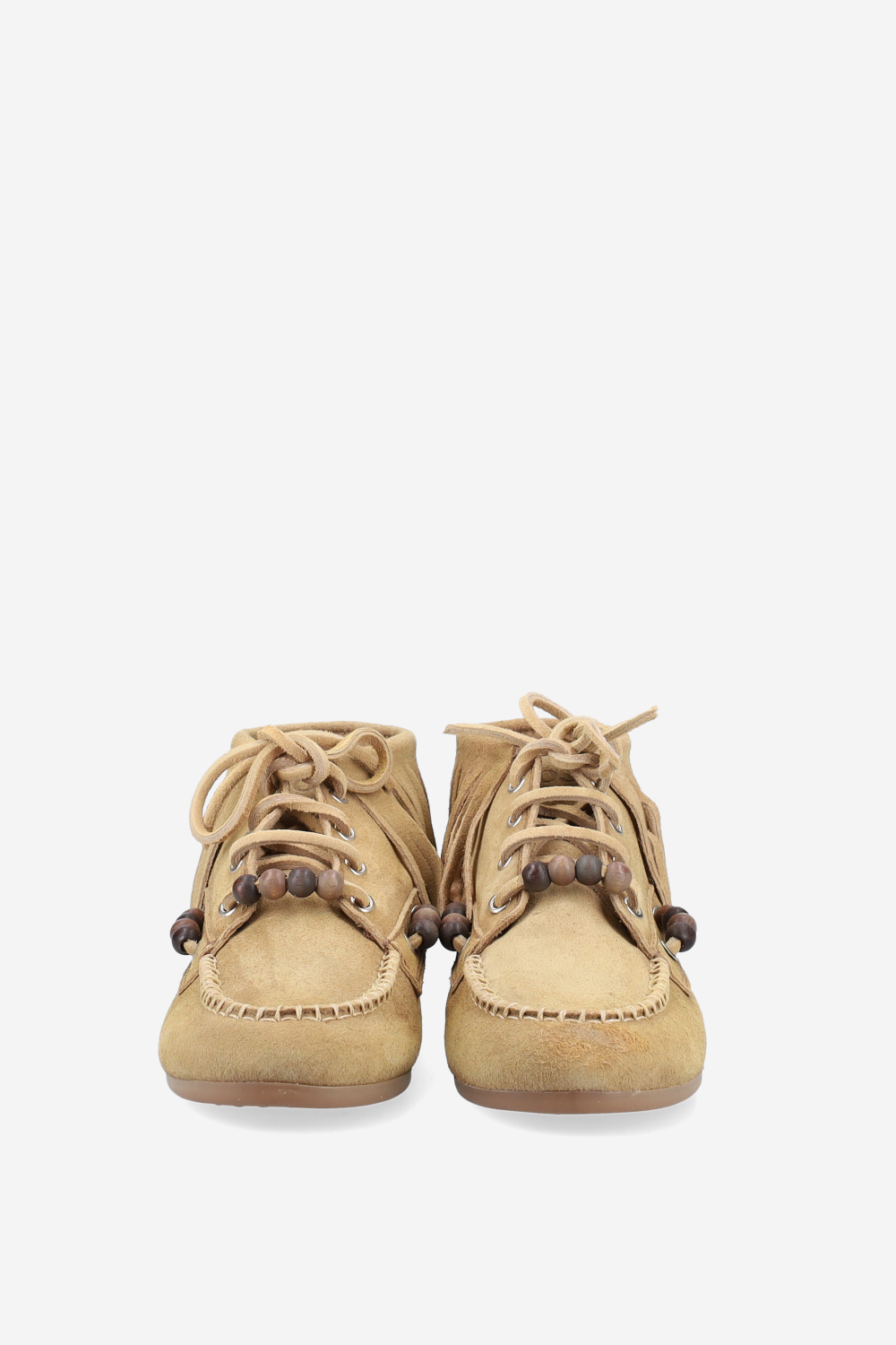 Native beads suede high loafers