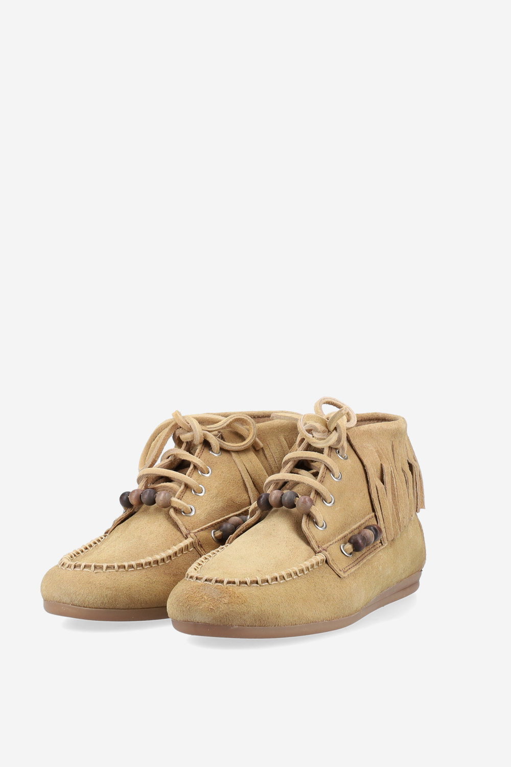 Native beads suede high loafers