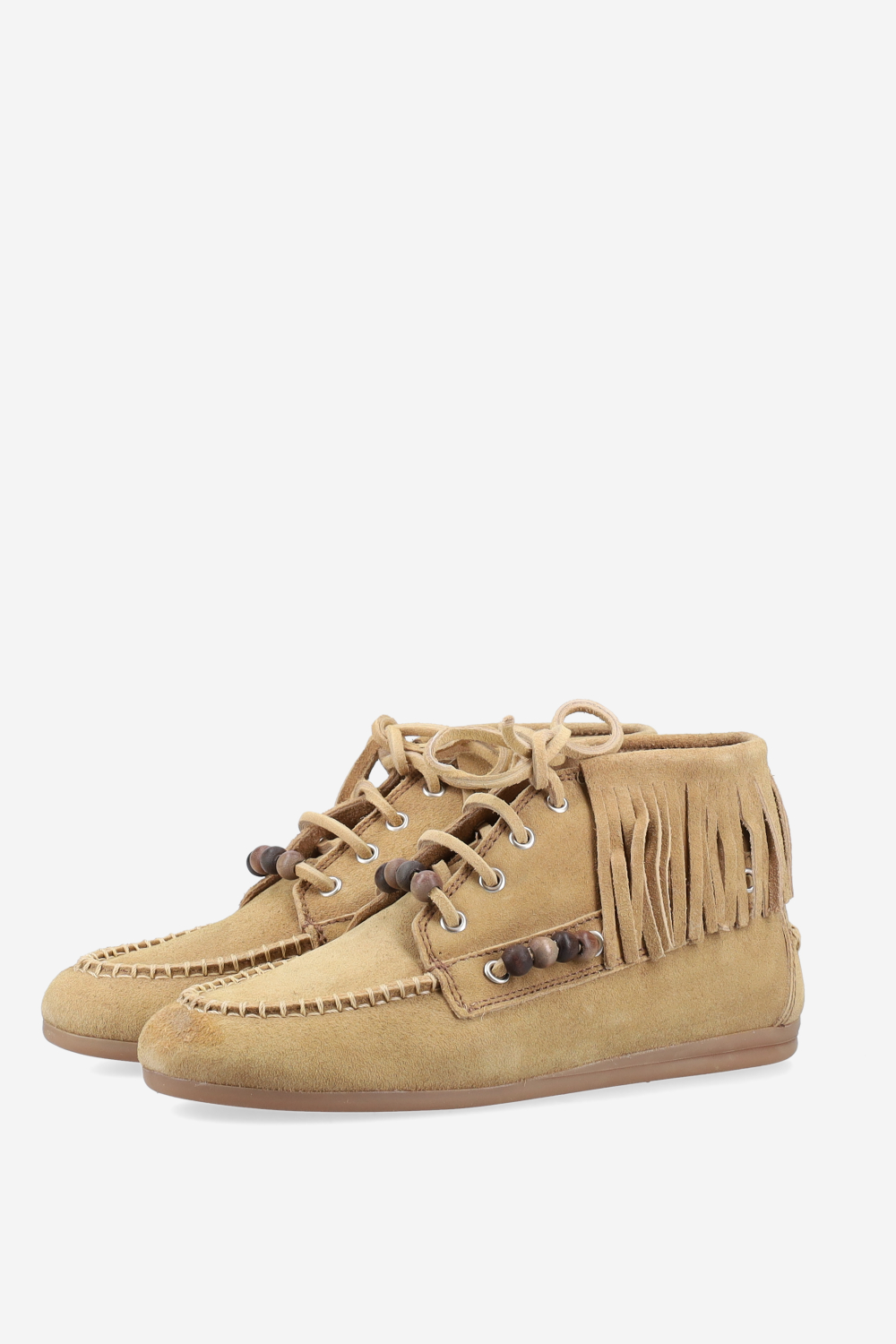 Native beads suede high loafers