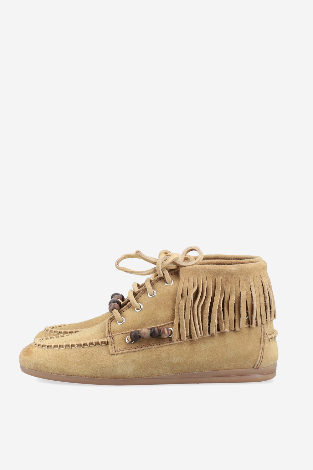Native beads suede high loafers