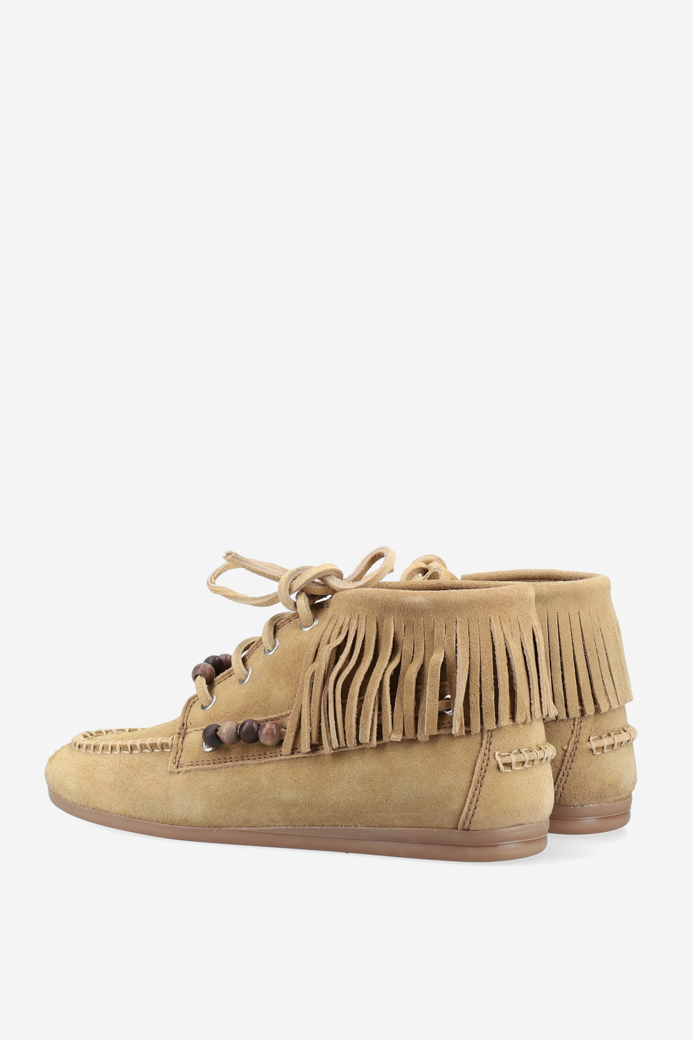 Native beads suede high loafers