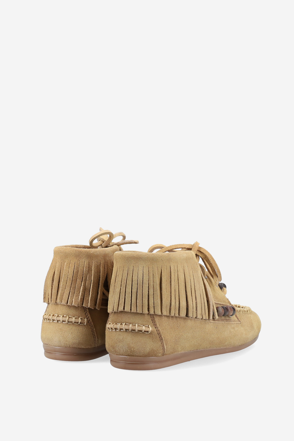 Native beads suede high loafers