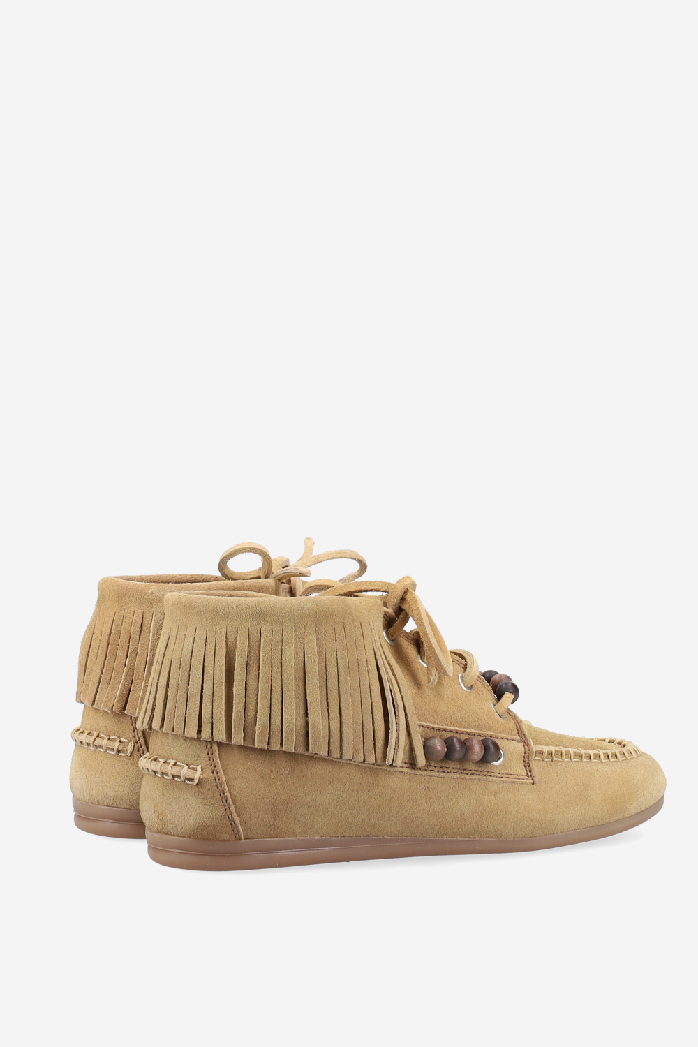 Native beads suede high loafers