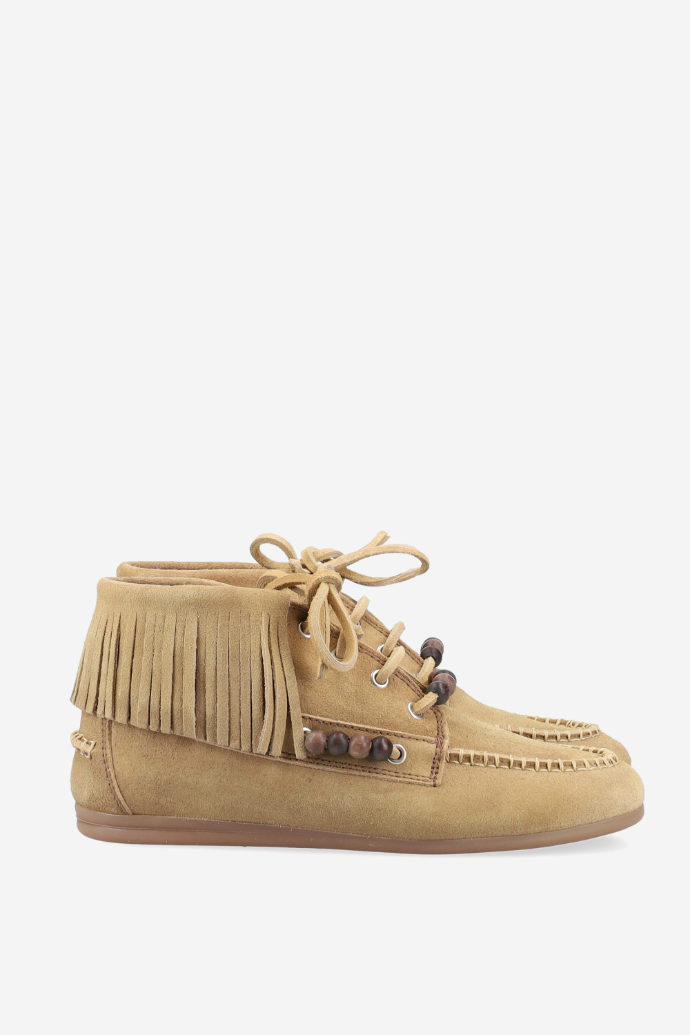 Native beads suede high loafers