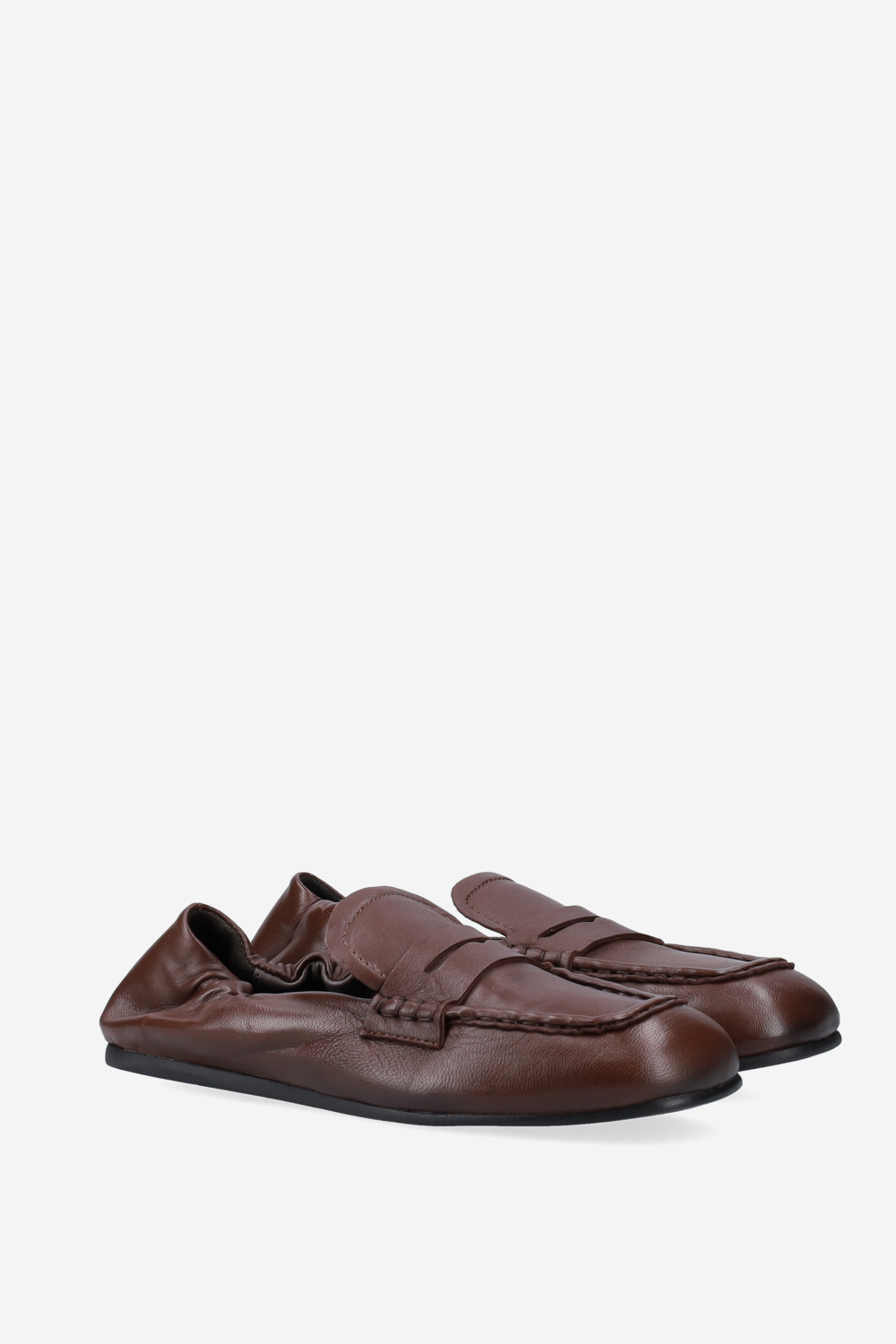 Penny square leather loafers