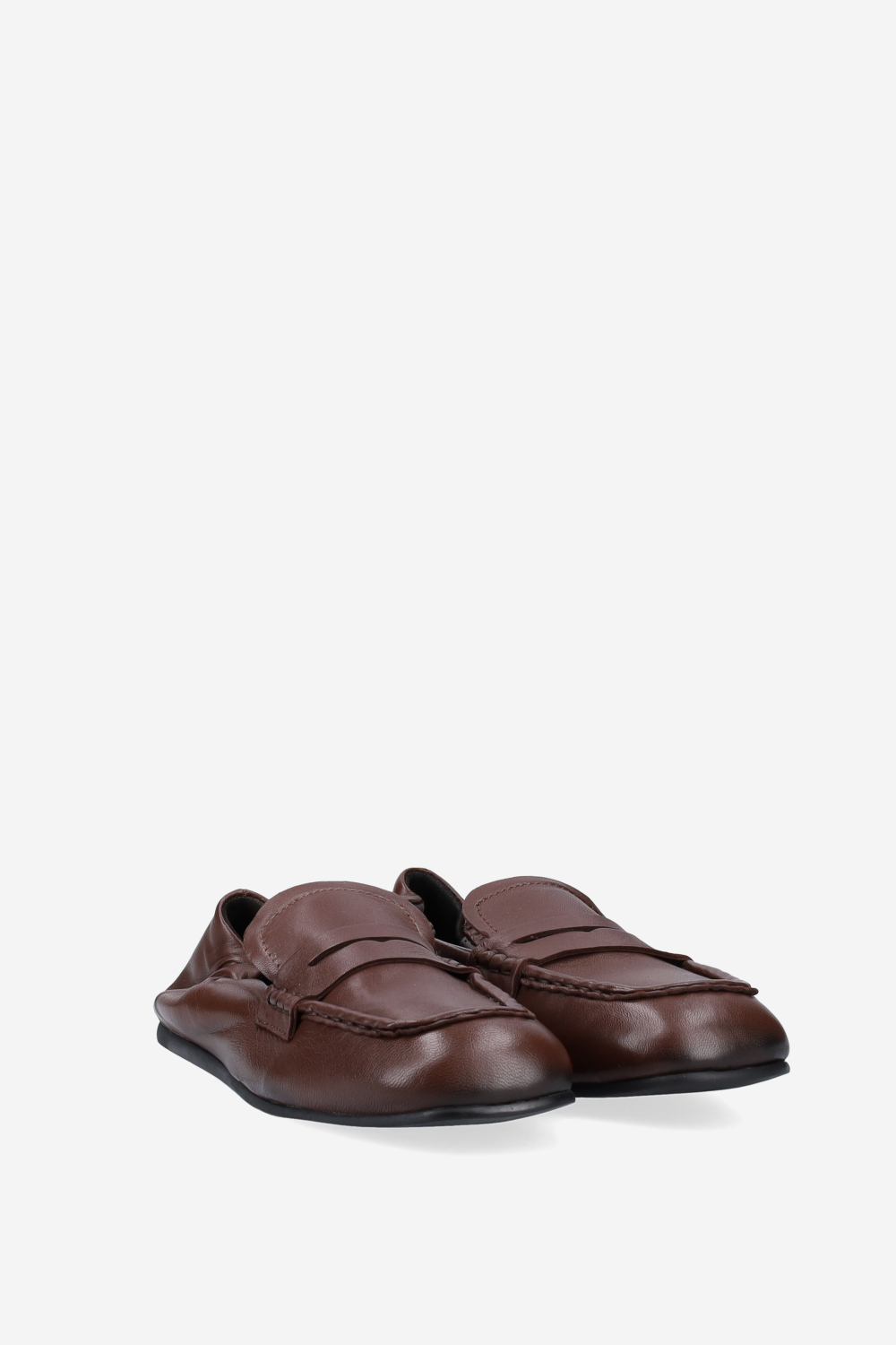 Penny square leather loafers