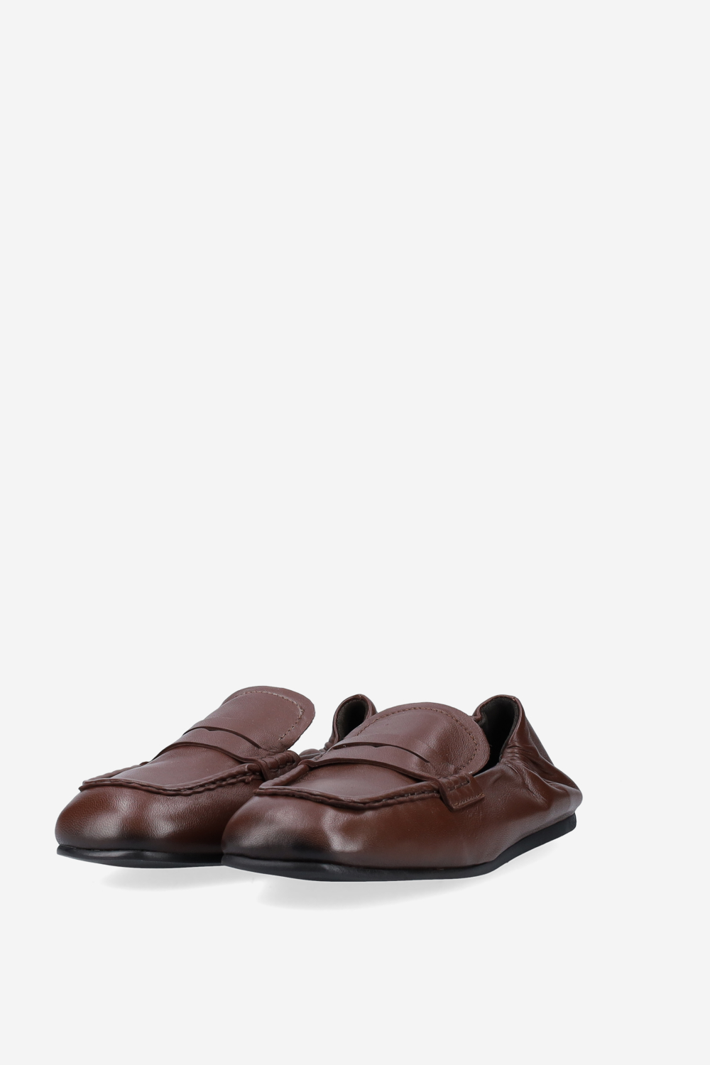Penny square leather loafers