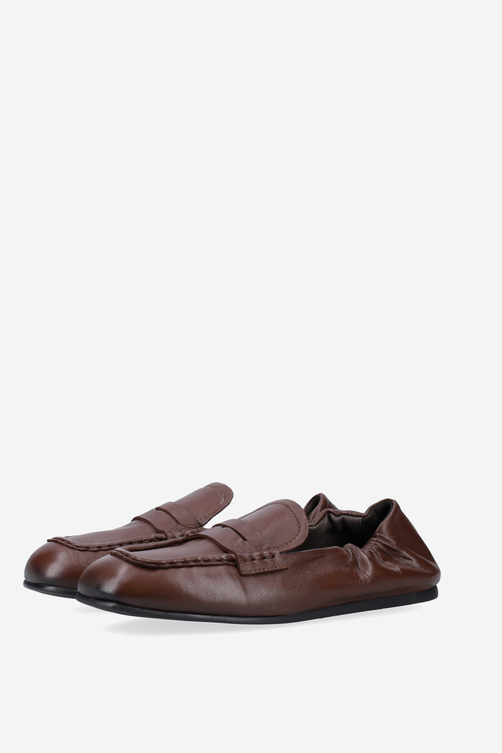 Penny square leather loafers