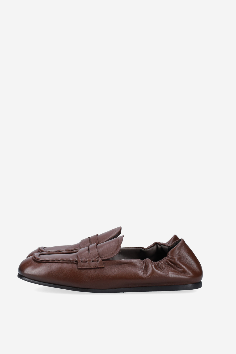 Penny square leather loafers