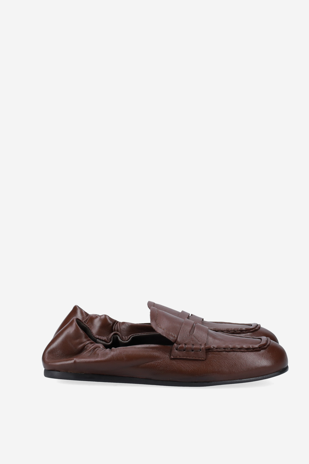Penny square leather loafers